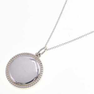 Tiffany Round Necklace Sterling Silver Pendant Choker Accessory CO